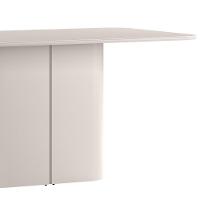 Mesa De Jantar Para 8 Lugares 180cm Tampo Mdf Com Vidro Serena Off White - New Ceval - 2