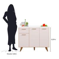 Balcão De Cozinha 3 Portas 1 Gaveta ,05cm Sem Tampo Freijó Uv/off Acetinado Olinda - Poliman - 5