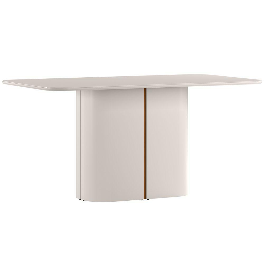 Conjunto Sala De Jantar Mesa Serena 1,80m Com 8 Cadeiras Cecilia Off White/friso Ypê/al07 - New Ceval  - 3