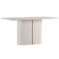 Conjunto Sala De Jantar Mesa Serena 1,80m Com 8 Cadeiras Cecilia Off White/friso Ypê/al07 - New Ceval  - 3