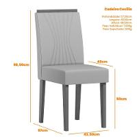 Conjunto Sala De Jantar Mesa Serena 1,80m Com 8 Cadeiras Cecilia Off White/friso Ypê/al07 - New Ceval  - 6