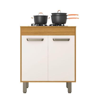 Balcão 2 Portas 70cm Com Tampo Malta Freijó/off Acetinado - Poliman