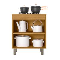 Balcão 2 Portas 70cm Com Tampo Malta Freijó/off Acetinado - Poliman - 3