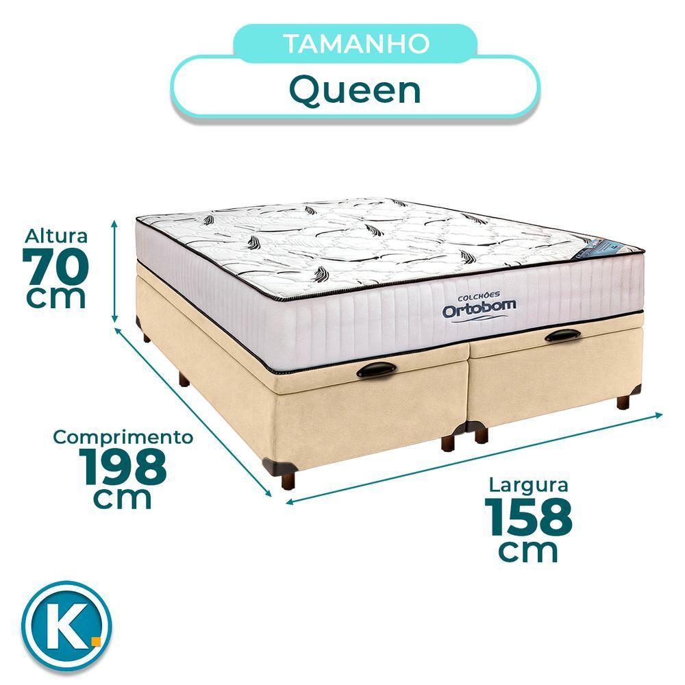 Cama Box Azul + Colchão Queen High Foam Ortobom - 3