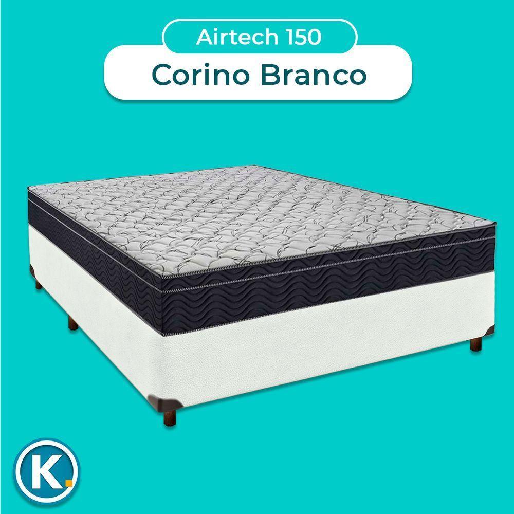 Cama Box Perola + Colchão Casal Airtech 150 Ortobom - 2