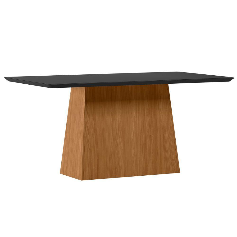 Conjunto Sala De Jantar Mesa Barbara 1,60m Com 6 Cadeiras Ana Ypê/preto/ja03 - New Ceval - 2