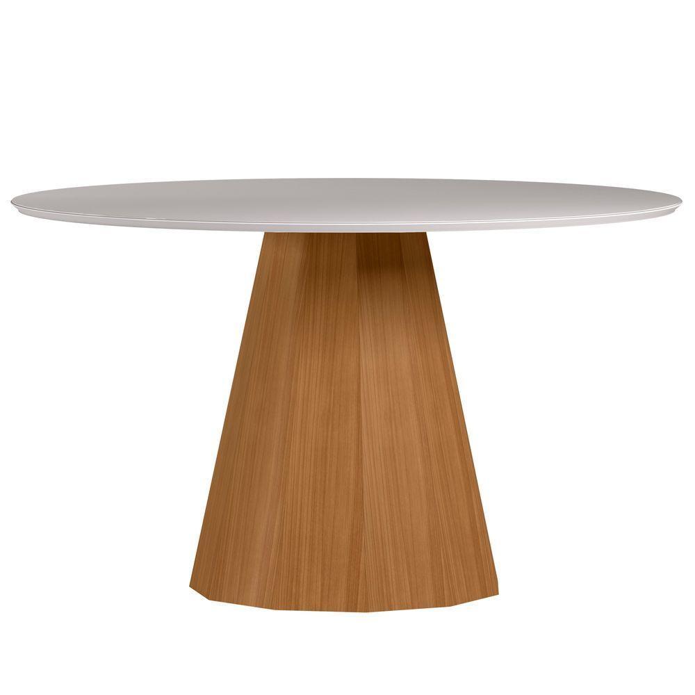 Conjunto Sala De Jantar Mesa Isis 1,35m Com Tampo Giratório E 6 Cadeiras Anitta Ypê/off White/ja03 - New Ceval  - 3