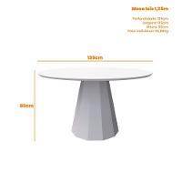 Conjunto Sala De Jantar Mesa Isis 1,35m Com Tampo Giratório E 6 Cadeiras Anitta Ypê/off White/ja03 - New Ceval  - 7