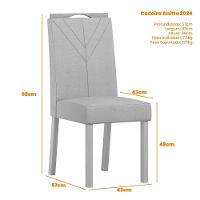 Conjunto Sala De Jantar Mesa Isis 1,35m Com Tampo Giratório E 6 Cadeiras Anitta Ypê/off White/ja03 - New Ceval  - 8