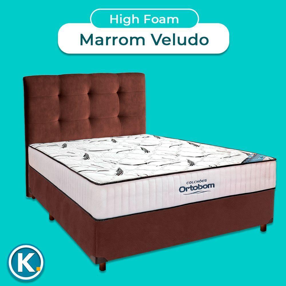 Box Bau Blindado Marrom + Colchão Queen High Foam Ortobom - 4