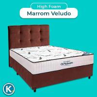 Box Bau Blindado Marrom + Colchão Queen High Foam Ortobom