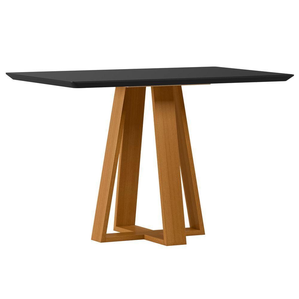 Conjunto Sala De Jantar Mesa Lectus 1,20m Com 4 Cadeiras Sarah Ypê/preto/ja02 - New Ceval - 3