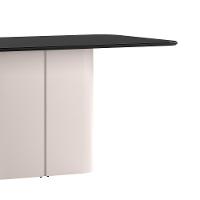 Mesa De Jantar Para 8 Lugares 180cm Tampo Mdf Com Vidro Serena Off White/preto - New Ceval - 2