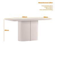 Mesa De Jantar Para 8 Lugares 180cm Tampo Mdf Com Vidro Serena Off White/preto - New Ceval - 3