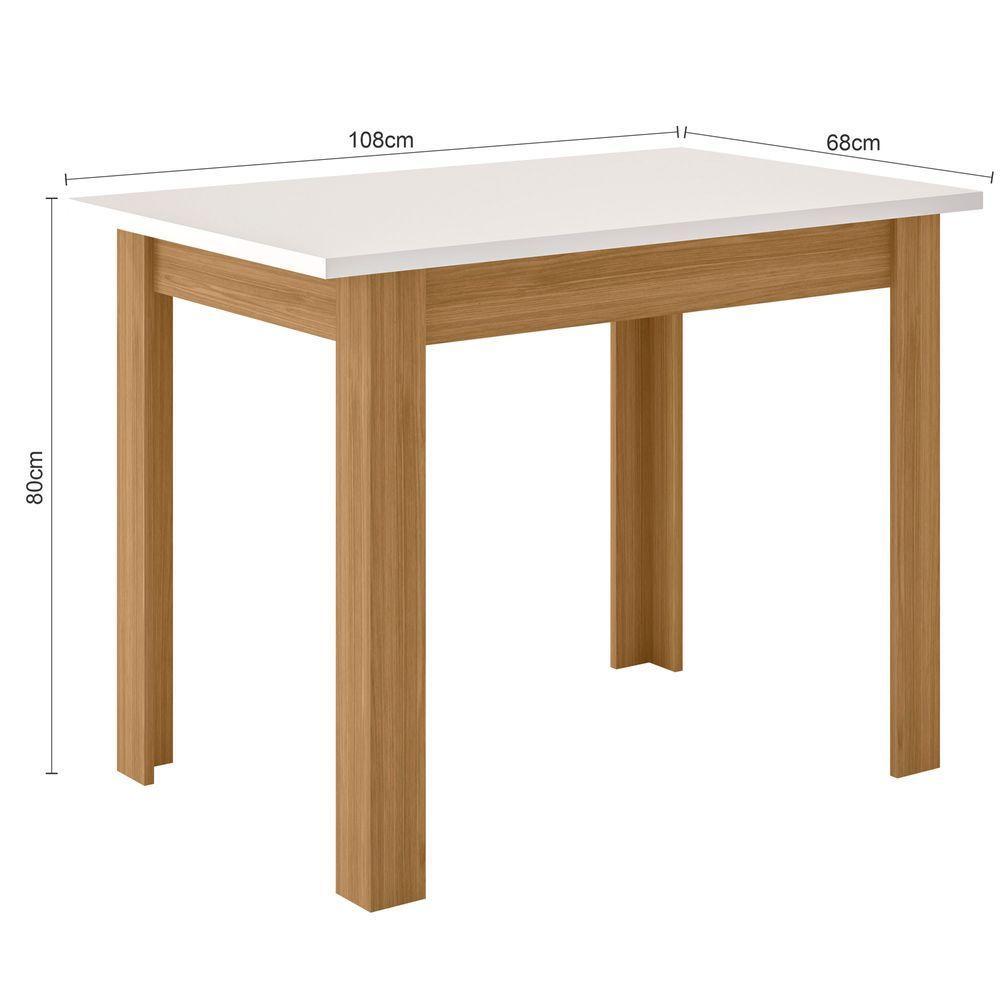 Conjunto Sala De Jantar 4 Cadeiras Tampo Retangular 108cm Sem Vidro Bellagio Freijó Uv/off White Clara Savana - Poliman - 5