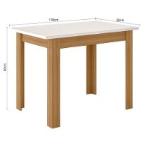 Conjunto Sala De Jantar 4 Cadeiras Tampo Retangular 108cm Sem Vidro Bellagio Freijó Uv/off White Clara Savana - Poliman - 5