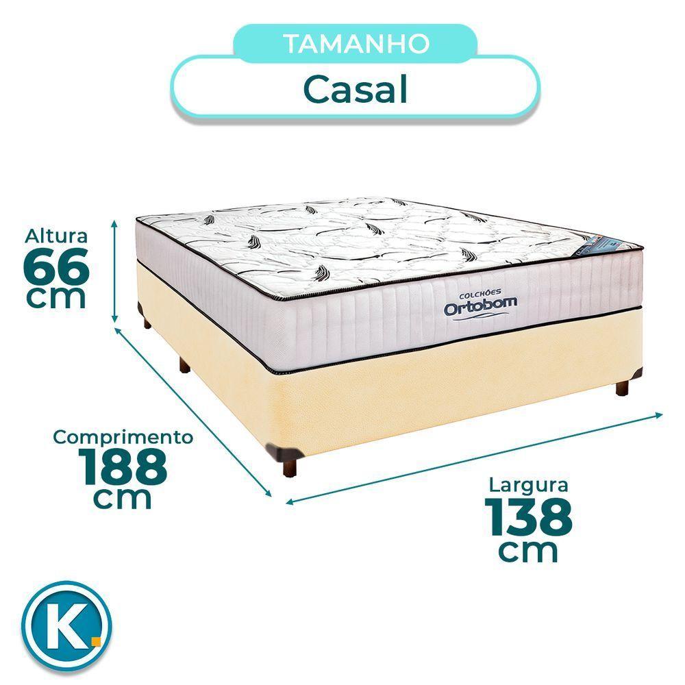 Cama Box Cinza + Colchão Casal High Foam Ortobom - 2