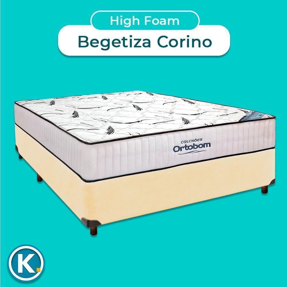 Cama Box Cinza + Colchão Casal High Foam Ortobom - 3