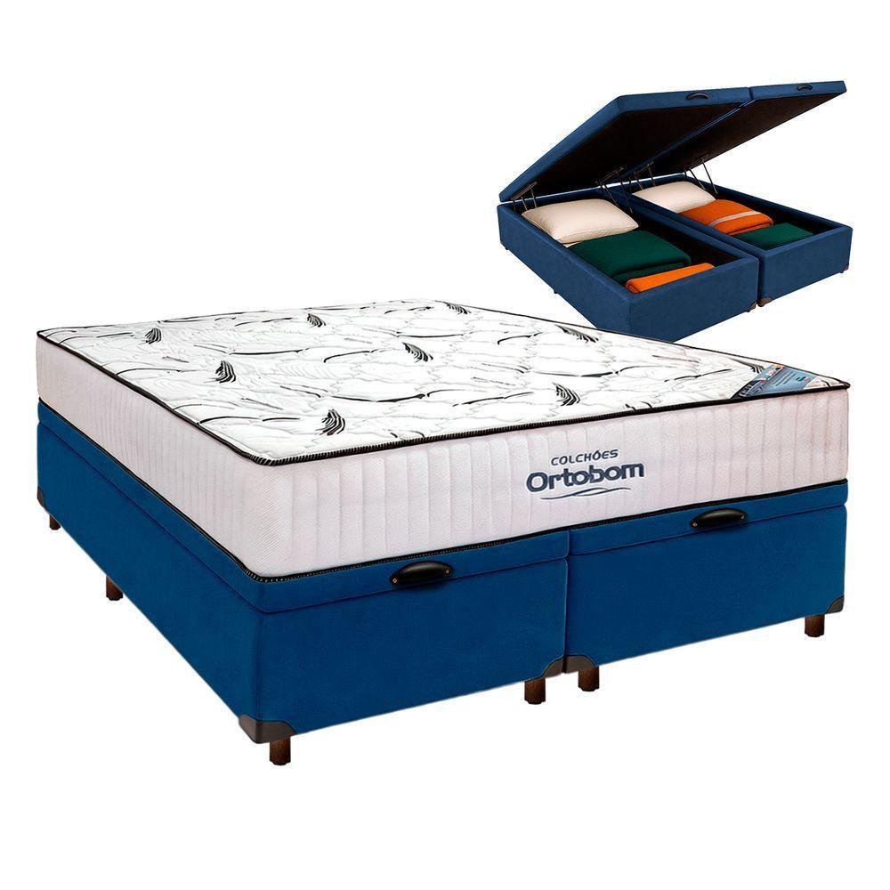 Cama Box Branco + Colchão Queen High Foam Ortobom - 1