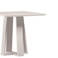 Mesa De Jantar Quadrada 4 Lugares 90cm Tampo Mdf Com Vidro Valencia Off White - New Ceval - 2