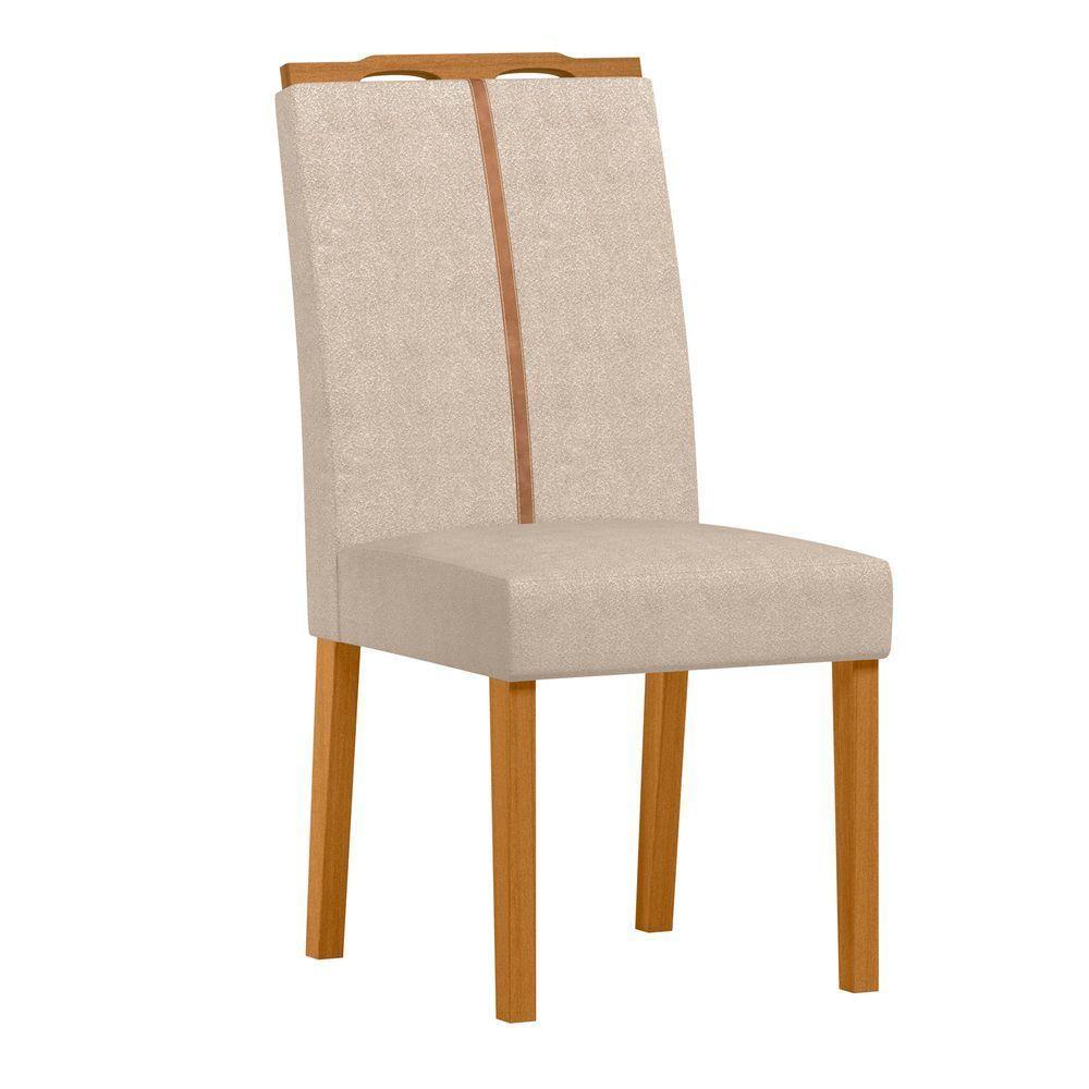 Conjunto Sala De Jantar Mesa Isabela 1,17m Com 4 Cadeiras Serena Ypê/off White/al10 - New Ceval  - 4