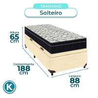 Bau Blindado Cinza + Colchão Solteiro Airtech 150 Ortobom