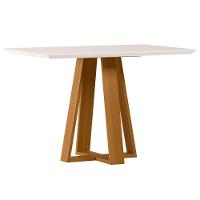 Conjunto Sala De Jantar Mesa 1,20m Com 4 Cadeiras Lectus Ypê/off White/ja03 - New Ceval - 3