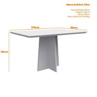 Conjunto Sala De Jantar Mesa Anitta 1,35m Com 4 Cadeiras Mariah Ypê/preto/ja01 - New Ceval - 5