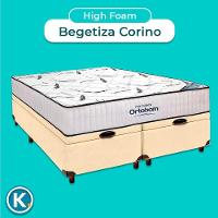 Box Bau Blindado Cinza + Colchão Casal High Foam Ortobom