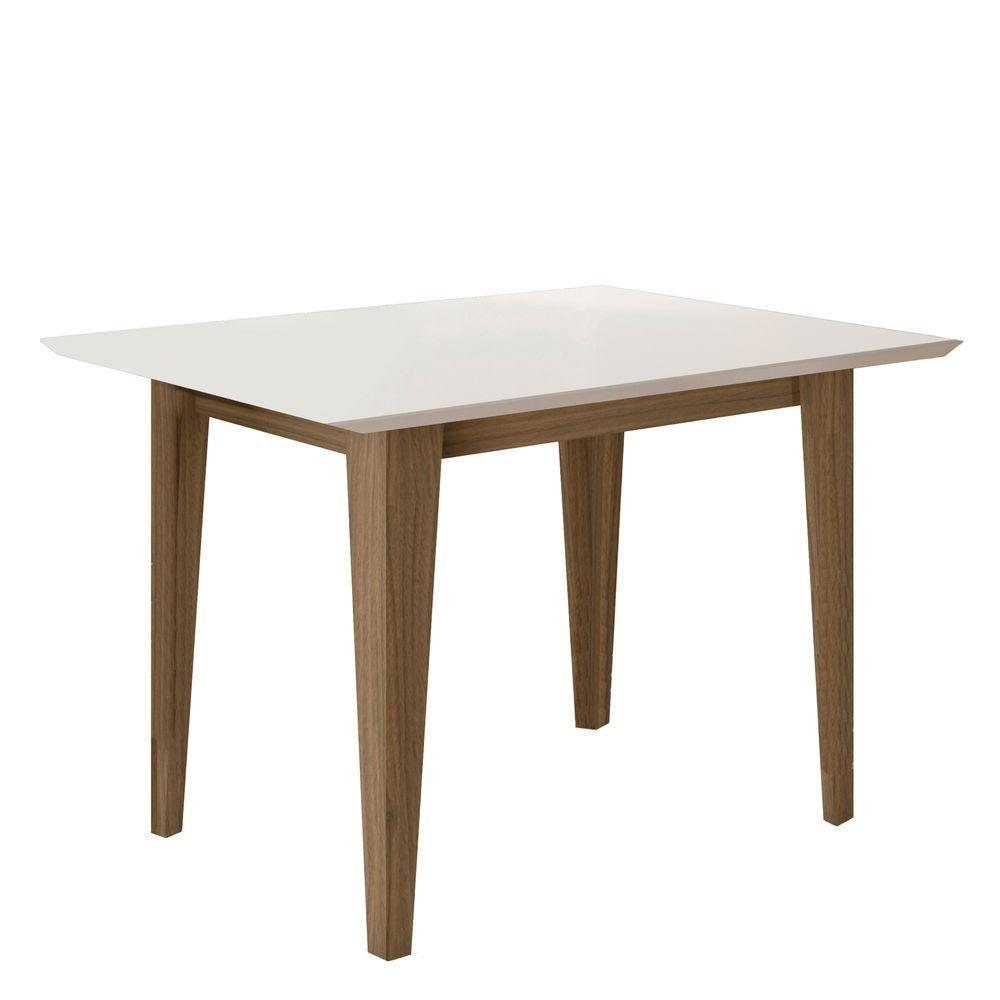 Conjunto Sala De Jantar Mesa Retangular Kate 120cm Com 4 Cadeiras Linea Carvalho/off White/marfim - Poliman - 3