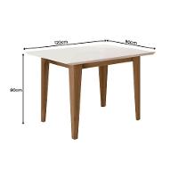 Conjunto Sala De Jantar Mesa Retangular Kate 120cm Com 4 Cadeiras Linea Carvalho/off White/marfim - Poliman - 5