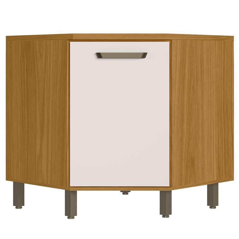 Balcão Canto 1 Porta Com Tampo Criare Freijó/off Acetinado - Poliman - 1