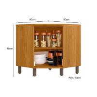 Balcão Canto 1 Porta Com Tampo Criare Freijó/off Acetinado - Poliman - 4