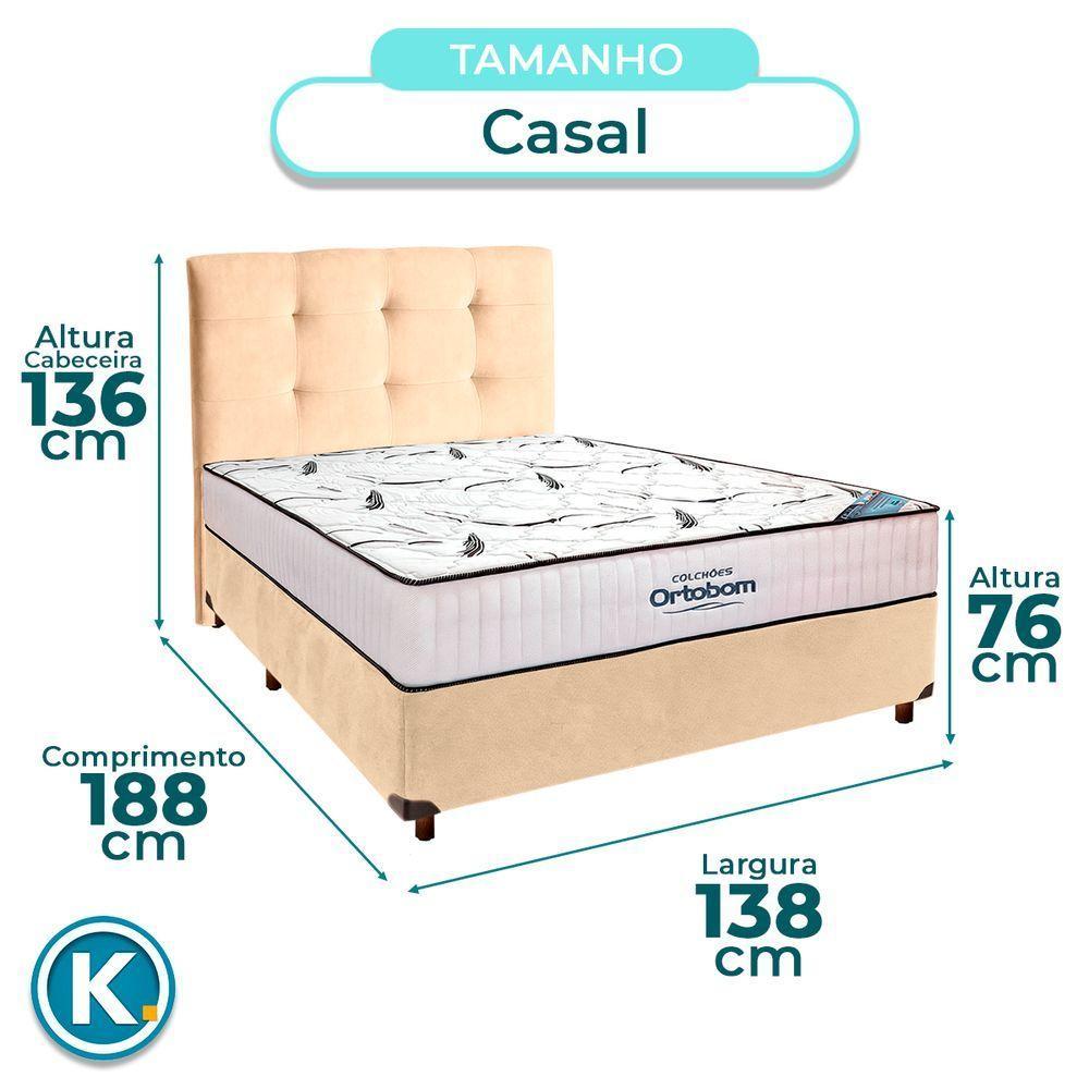 Box Bau Blindado Azul + Colchão Queen High Foam Ortobom - 3