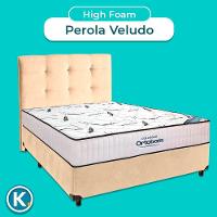 Box Bau Blindado Azul + Colchão Queen High Foam Ortobom