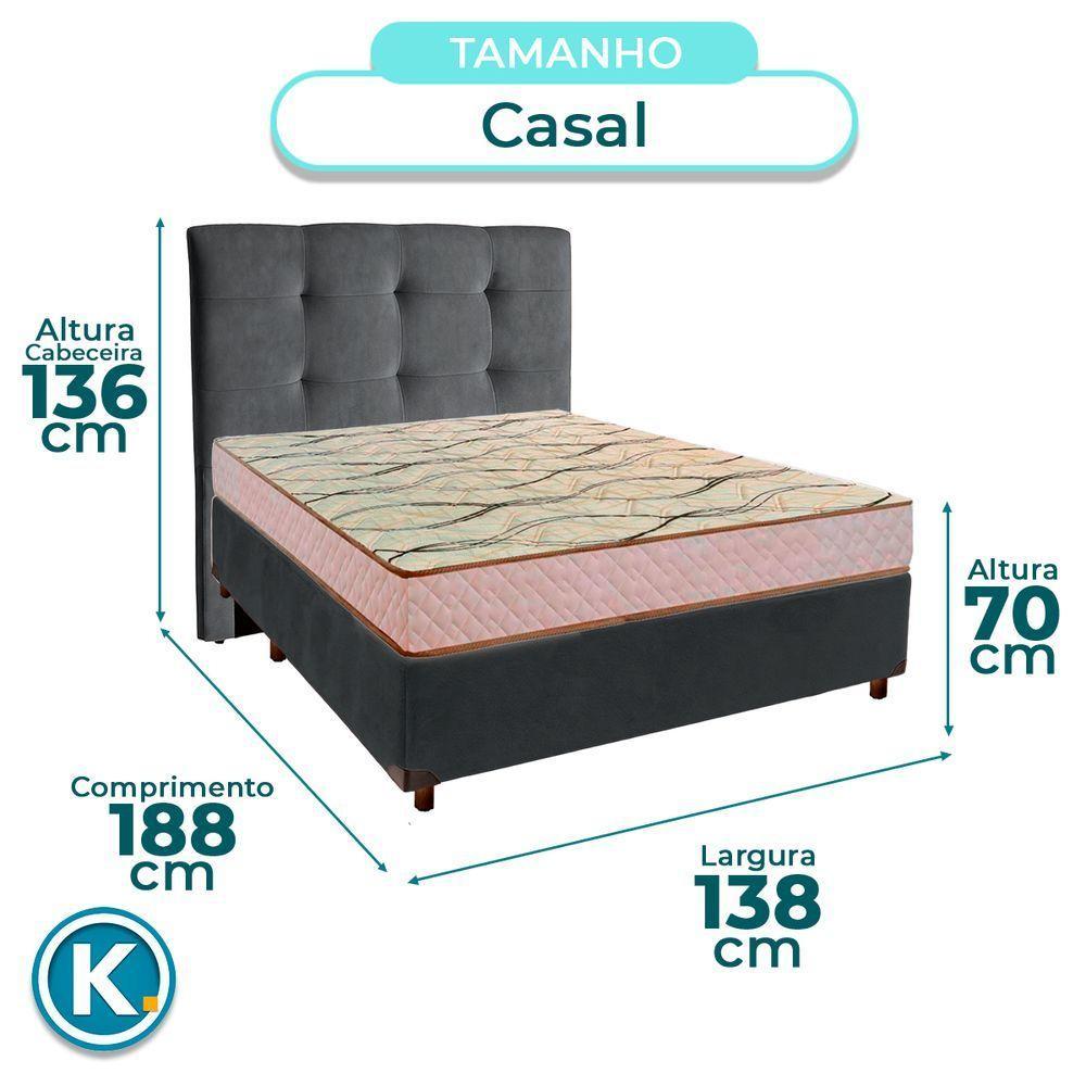 Conjunto Cama Box Blindado Casal + Colchão D33 Maxsono Paropas + Cabeceira - 3