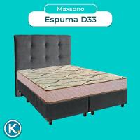 Conjunto Cama Box Blindado Casal + Colchão D33 Maxsono Paropas + Cabeceira