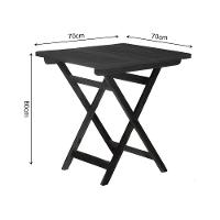 Conjunto Mesa Dobrável Com 2 Cadeiras 100% Madeira De Lei Ypê Preto - 3