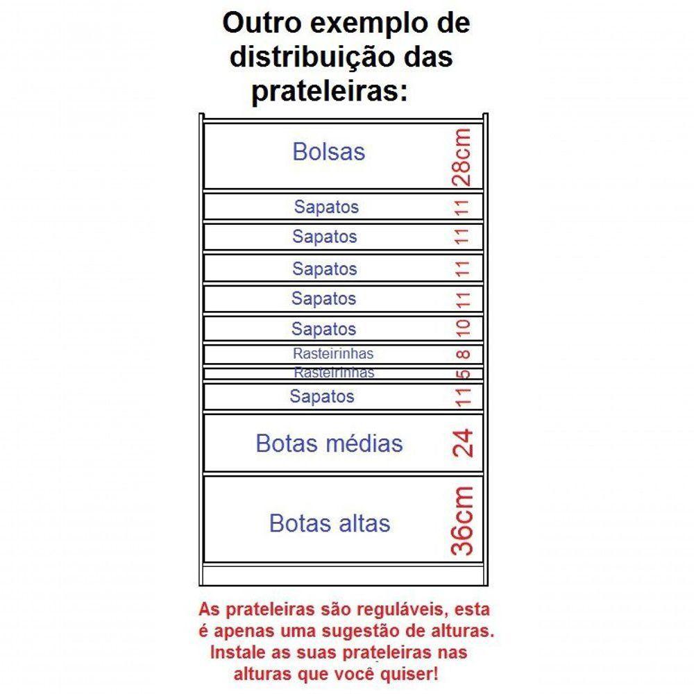 Sapateira De Espelhos Luz Led Magia Móveis Diamante Branco - 2