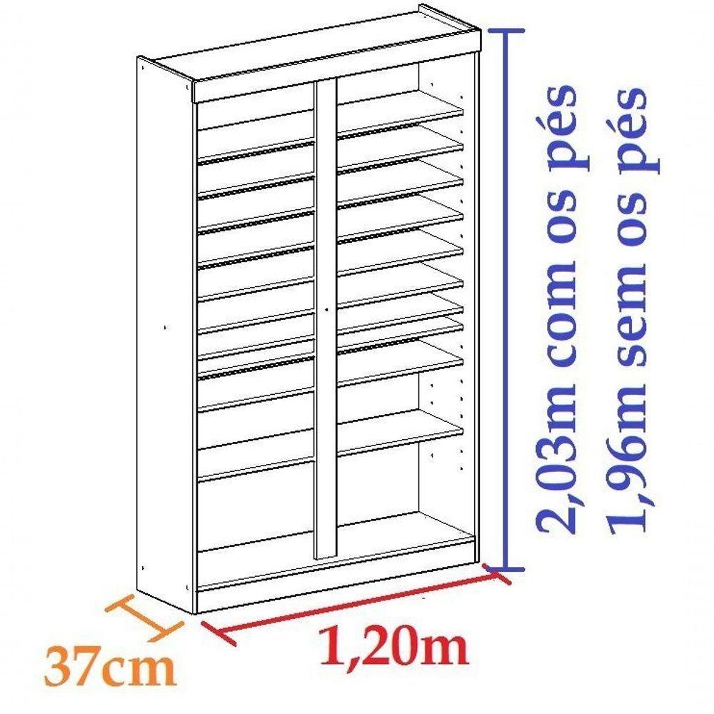 Sapateira De Espelhos Luz Led Magia Móveis Diamante Branco - 5