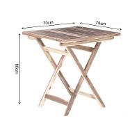 Conjunto Mesa Dobrável Com 4 Cadeiras 100% Madeira De Lei Ypê Natural - 3