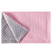 Porta Travesseiro Cinza Rosa Avulso Dupla Face com Zíper - 3