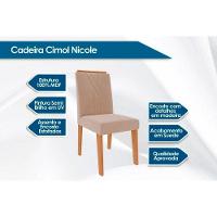 Conjunto Mesa De Cozinha Grace Tampo Madeirado 90x90cm E 4 Cadeiras Nicole Savana Nature Suede Nude Bege Cimol - 3