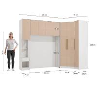 Quarto Completo Kappesberg Adapt 7 Peças Branco/macadâmia