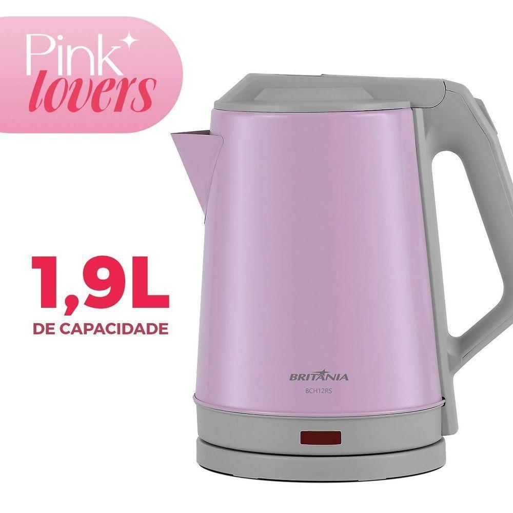 Chaleira Elétrica Rosa Britânia 1,9L Inox BCH12RS 110V - 7