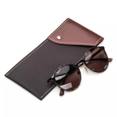 Estojo Porta Óculos De Sol Design Moderno Sintético E Couro Pull Up Havana