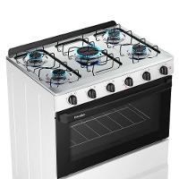 Fogão A Gás 5 Bocas Ideal Pop Branco Mesa Inox F5ISB Esmaltec - 6