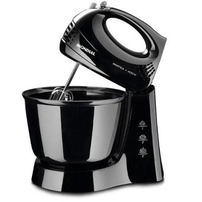 Batedeira Mondial Pratica B44-B Tigela 3,6L 400W 3 Velocidades Preto 110V