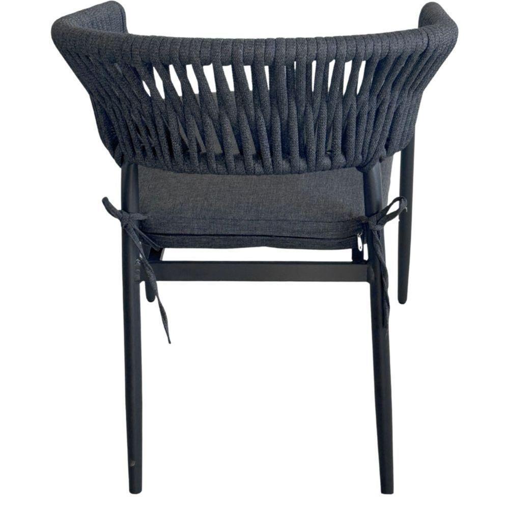 Kit 2 Cadeiras Ravello Caraíva Fratini Encosto Corda Náutica Assento Acquablock Base Alumínio Grafit - 6