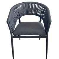 Kit 2 Cadeiras Ravello Caraíva Fratini Encosto Corda Náutica Assento Acquablock Base Alumínio Grafit